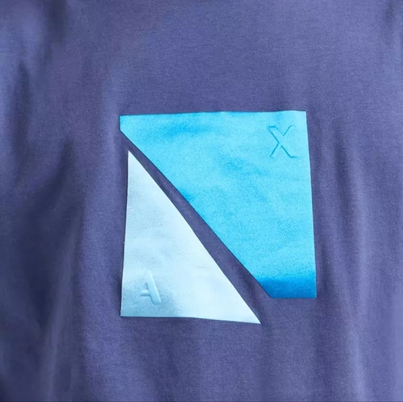 Armani Exchange Navy & Sky Blue Graphic T-Shirt – Size M #8 - Picture 2 of 6